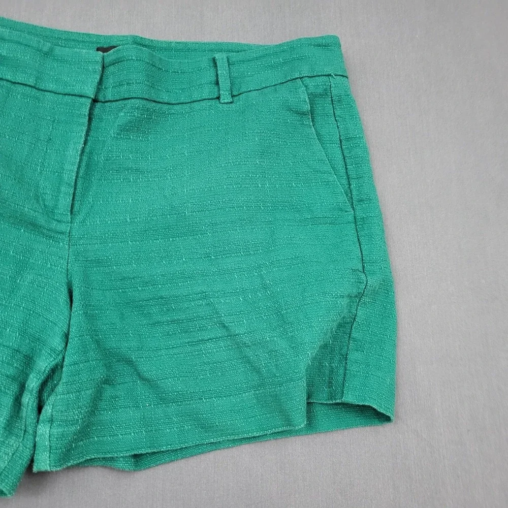 Ann Taylor Emerald Green Textured Cotton Shorts‎ Womens 14 Dressy Summer 468289